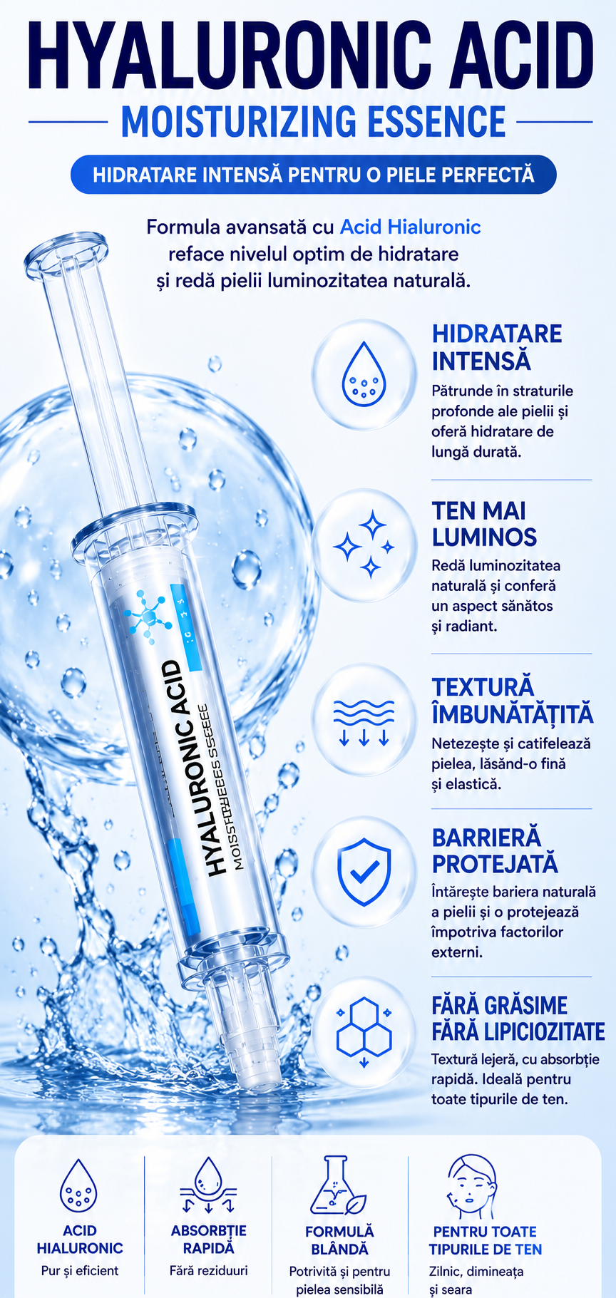 Ser cu Acid Hialuronic – Hidratare intensă pentru o piele perfectă